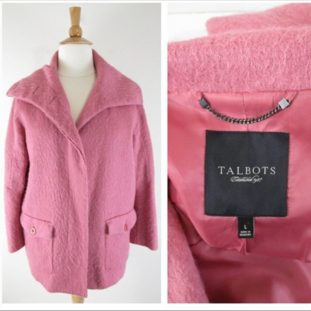 Talbots Mauve Pink Wool Alpaca Mohair Coat XL - Picture 12 of 12